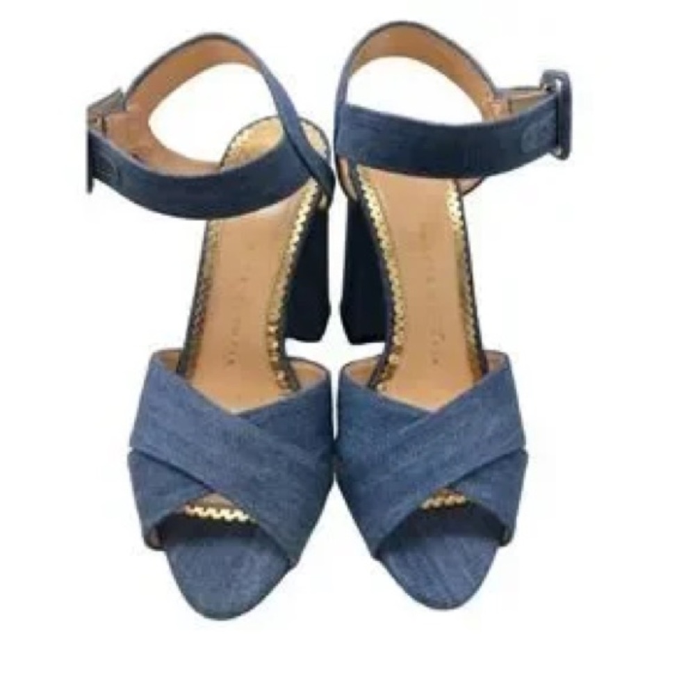 Charlotte Olympia 140mm Denim heel sandals size 38 1/2